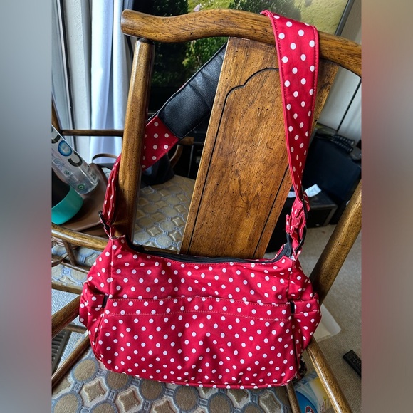 Jujube | Hobobe Onyx Black Ruby Minnie Mouse Polka Dot Crossbody Bag - Picture 3 of 4